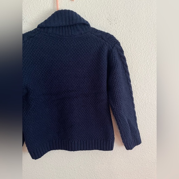 Janie & Jack Cotton Wool Blend Cable Knit Toddler Sweater Blue 2T - Picture 8 of 10